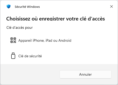 Choix du type de clé